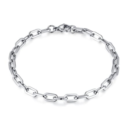 Twice As Nice Armband in edelstaal, ovale schakels 21cm