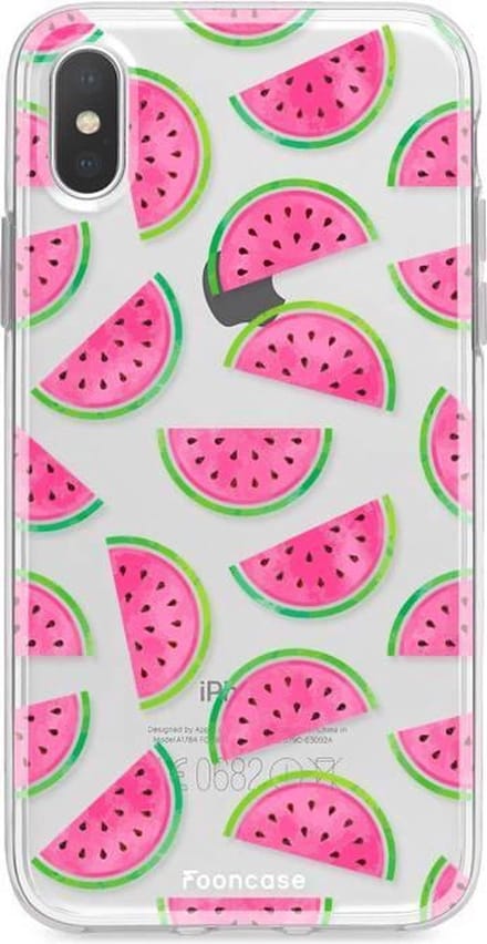 Fooncase Hoesje Geschikt voor iPhone X - Shockproof Case - Back Cover / Soft Case - Watermeloen