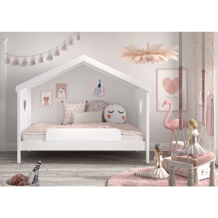 LUCEVI - Bedbeveiliging - Hout - Wit - 120x1.6 x20cm