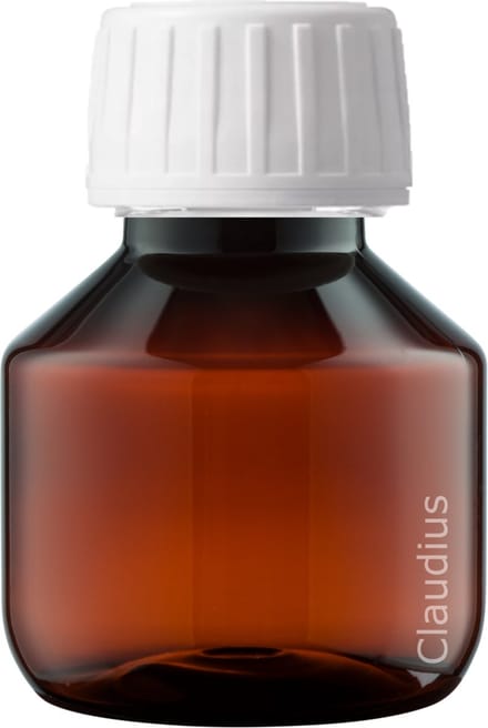 Lege Plastic Fles 50 ml PET Amber bruin - met witte dop - set van 10 stuks - Navulbaar - Leeg