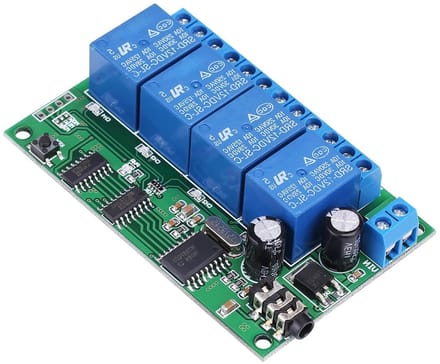 DTMF Decoder 12V Relay Board voor 4 Kanalen - PLC Relay Module met Kabel en Schakelfunctionaliteit