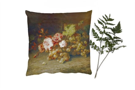 Sierkussens - Kussentjes Woonkamer - 45x45 cm - Fruit - Stilleven met druiven - Oude meesters