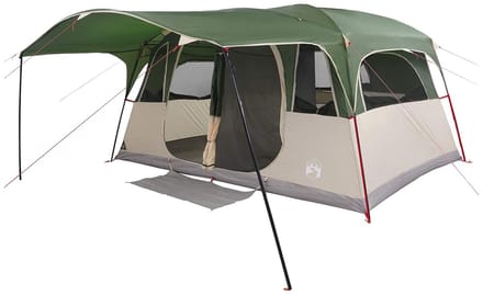 vidaXL - Tunneltent - 12-persoons - Groen - Polyester - en - Staal