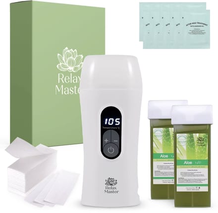 Wax Apparaat - Digitale Wax Roller - 2x Aloe Vera Vulling - Aftercare & Waxstrips - Met E-Book