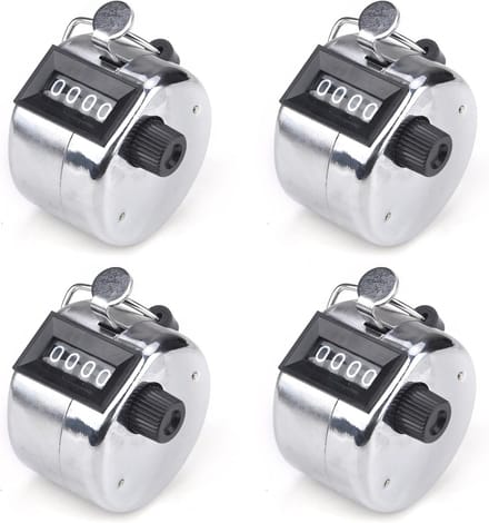 Set van 4 Handmatige Mechanische Tellers - Duurzame Metalen Clicker Tellers