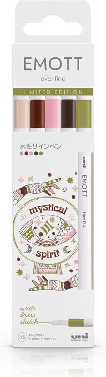 Uni Emott Fineliner Set 5 stuks - Mystical Spirit