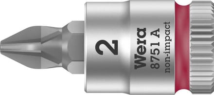 Wera 8751 A 05003351001 Kruiskop Phillips Dopsleutel-bitinzet Houderfunctie 6.3 mm 1/4 PH 2 1/4 (6,3 mm)