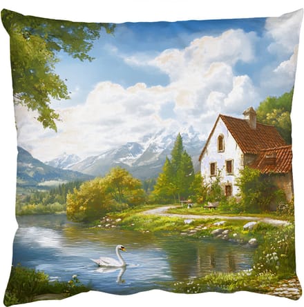 Sierkussens - Kussentjes Woonkamer - 60x60 cm - Zwaan - Bomen - Rust