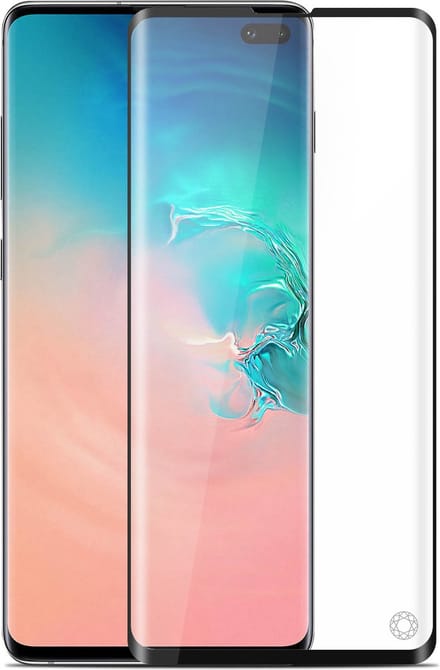 Force Case, Screenprotector geschikt voor Galaxy S10 Plus - Tempered Glass 9H & Curved, Transparant