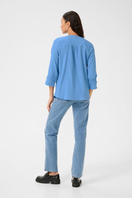 Blouse met lange mouwen Regular fit Ebb and Flow blue