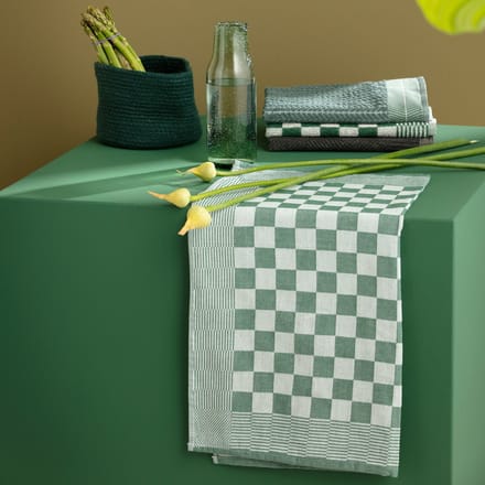 DDDDD - Barbeque - Theedoeken en Keukendoeken - Set van 4 stuks - Jacquard geweven - Geruit - Groen