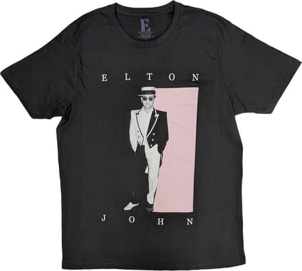 Elton John - Tux Photo Heren T-shirt - S - Zwart