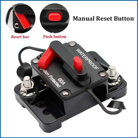 Oneay 12V-36V DC resetbare autozekering – 200A waterdichte opbouw uitvoering – Universele accubeveiliging