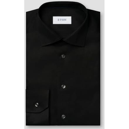 Eton Overhemd Signature Twill Uni Cutaway Zwart / male
