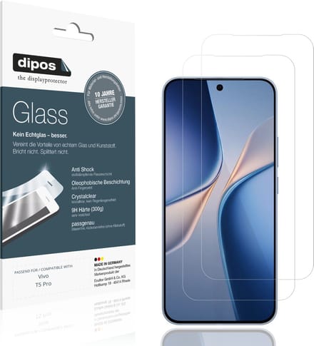 dipos – 2x Pantserfolie geschikt voor Vivo T5 Pro | 9H Screenprotector