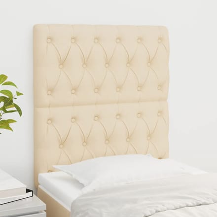 vidaXL - Hoofdbord - crème - 80x7x118/128 - cm - stof