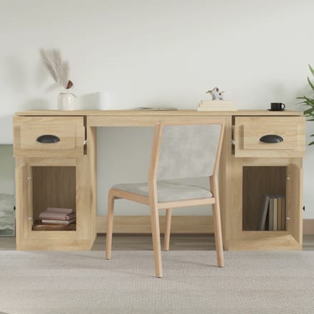 vidaXL - Bureau - met - kast - bewerkt - hout - sonoma - eikenkleurig