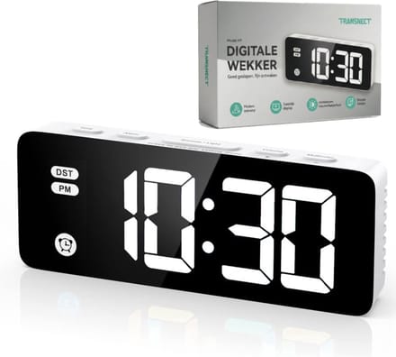 Transnect® - Digitale Wekker - Dimbaar LED Display - Voor Slaapkamer, Woonkamer
