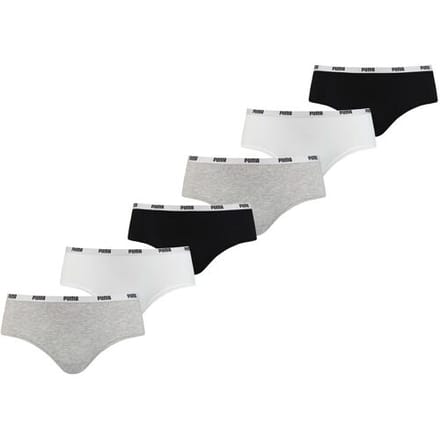 Puma Hipster Dames Zwart/Wit/Grijs 6-Pack-S