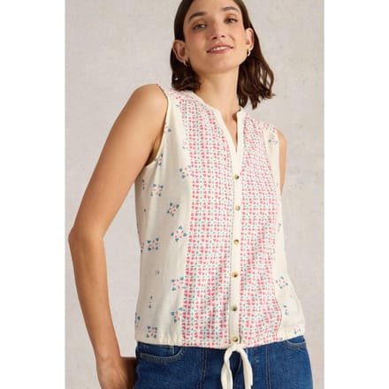 White Stuff Tulip Sleeveless Shirt Pink Print Größe: 24 | Blusen Outlet | Damen | Rosa