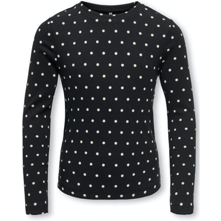 Only - Top - KOGTRINNY - Dots - Zwart - Maat 146/152
