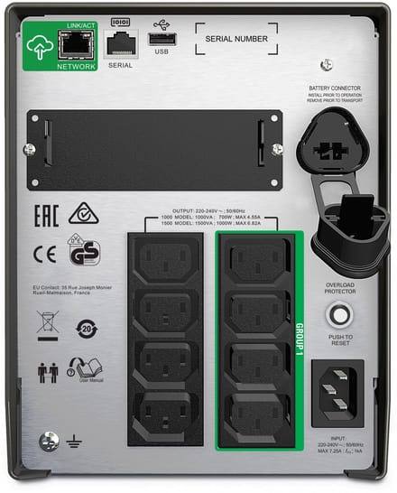 APC Smart-UPS SMT1000IC - Noodstroomvoeding / 8x C13 aansluiting / USB / SmartConnect / 1000VA