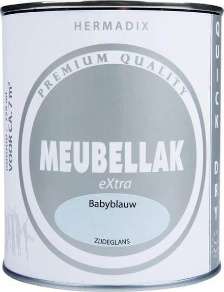 Hermadix Meubellak eXtra - Dekkend - Zijdeglans Babyblauw