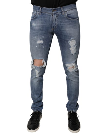 Slim Fit Gescheurde Jeans