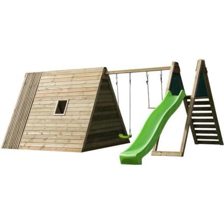 Wombat+ Tipi speeltoestel met glijbaan lime Schommels Schommels