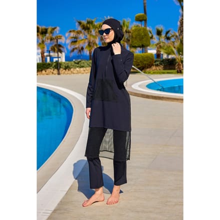 Marina zwarte bescheiden badmode Burkini
