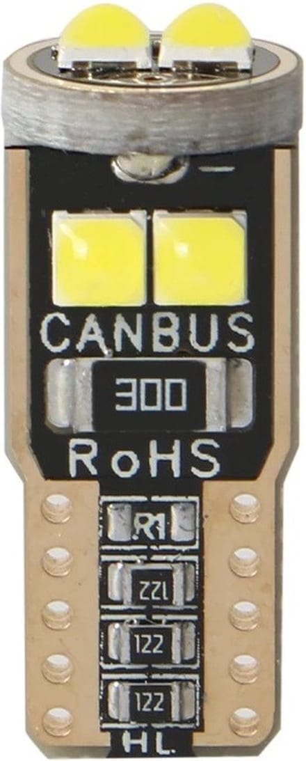 2x T10 LED - CANBUS - Extra fel - 6SMD - 12V - Wit