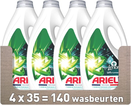 Ariel Vloeibaar Wasmiddel +Touch Van Lenor Unstoppables - 4 x 35 Wasbeurten