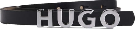 HUGO Leren Riem Zula Leather Belt 1,5 cm W75 Black Zwart