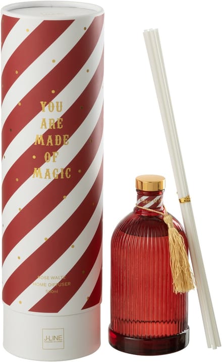 J-Line geurstokjes Magic - Rose Waltz - glas - wit/koraal - large