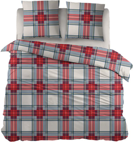 Snoozing Elies Dekbedovertrek - Extra breed - 260x200/220 cm - Rood/Wit