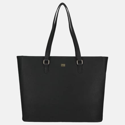 Duifhuizen leren shopper 14 inch zwart