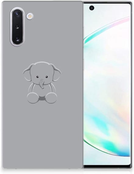 Samsung Galaxy Note 10 Telefoonhoesje met Naam Grijs Baby Olifant