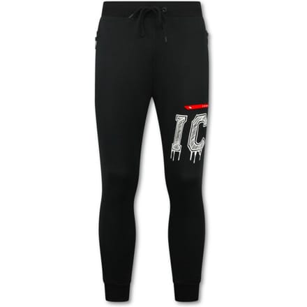 Dik Geweven Joggingbroek Heren ICON - Trainingsbroek Heren Lang - 5777 - Zwart