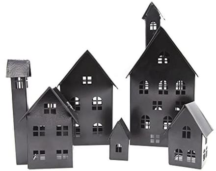 Set van 5 decoratieve lichthuisjes voor tuin en huis