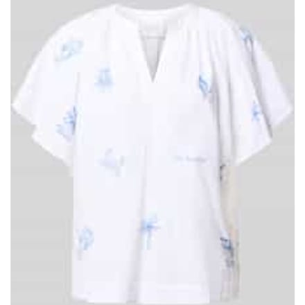 relaxed fit wikkelblouse met stitchings
