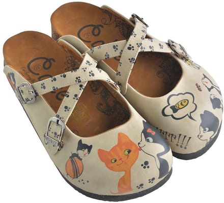 Goby Kitty Friends Dames Clogs – Handmade – Vegan Leer – Maat 42