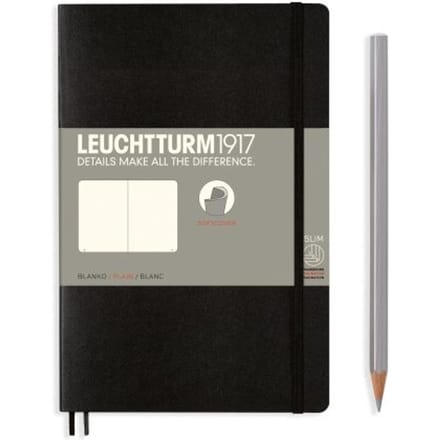 Leuchtturm1917 notitieboekje softcover paperback b6+ blanco zwart