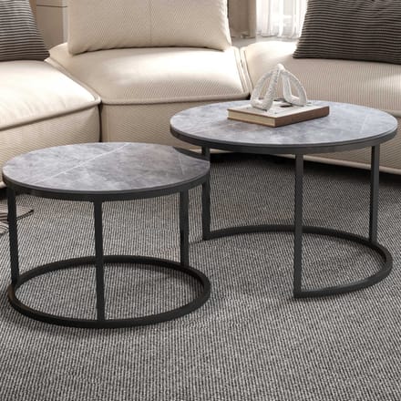 Salontafel 'Boston' Decor Glas Steen Grijs