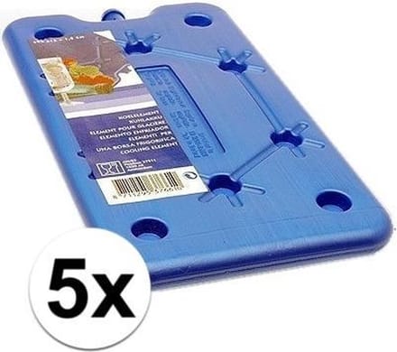 5 platte koelbox koelelementen blauw