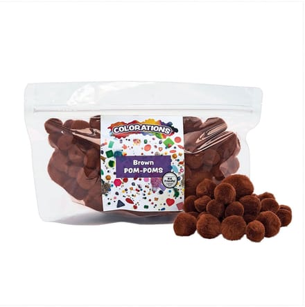 Colorations knutsel pompons bruin 100 stuks - creatieve hobby.