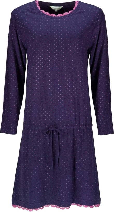 Tenderness Dames Nachthemd - Lange Mouwen - Donker Paars - Maat M