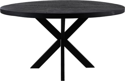 Ronde eettafel ø100 cm - Zwart mangohout/ijzer