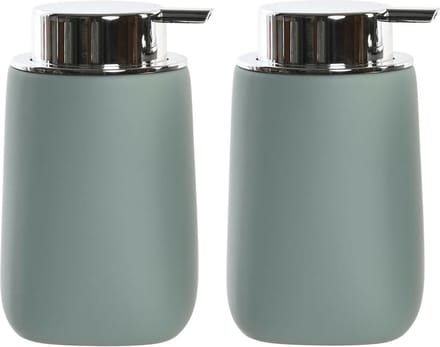 Items Zeeppompje - 2x stuks - kunststeen - mosgroen - 9 x 14 cm - dispenser
