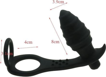 Buttplug vibrating Rock off met penisring Ø 48 mm Cimejo® LT-56