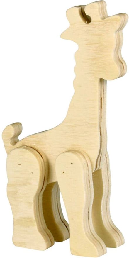 Giraffe - Hout 3D Staand - Hobby & DIY - Duurzaam & Onbehandeld Hout - 12x8x2cm